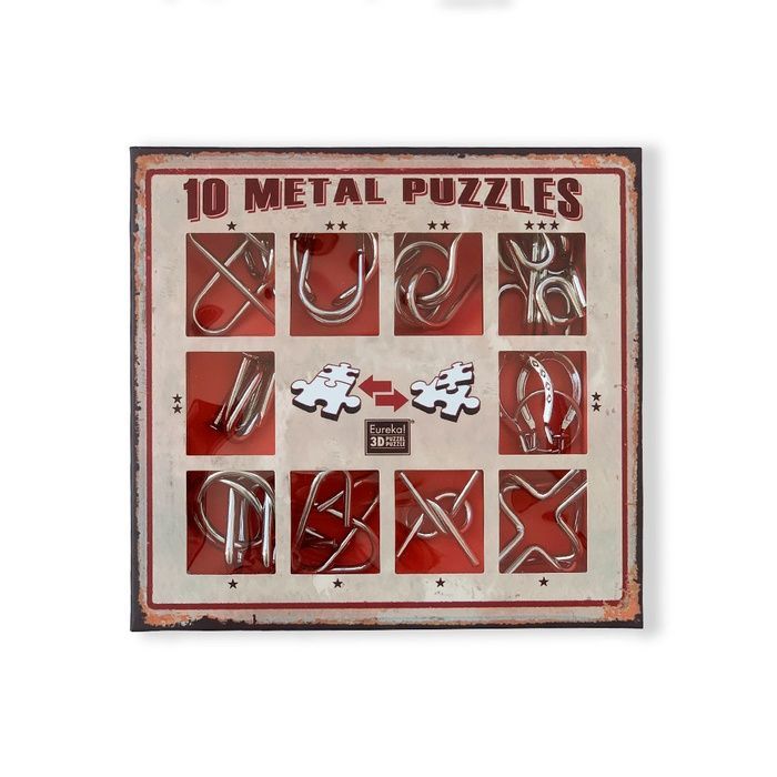 Набір головоломок 10 metal puzzles червоний
