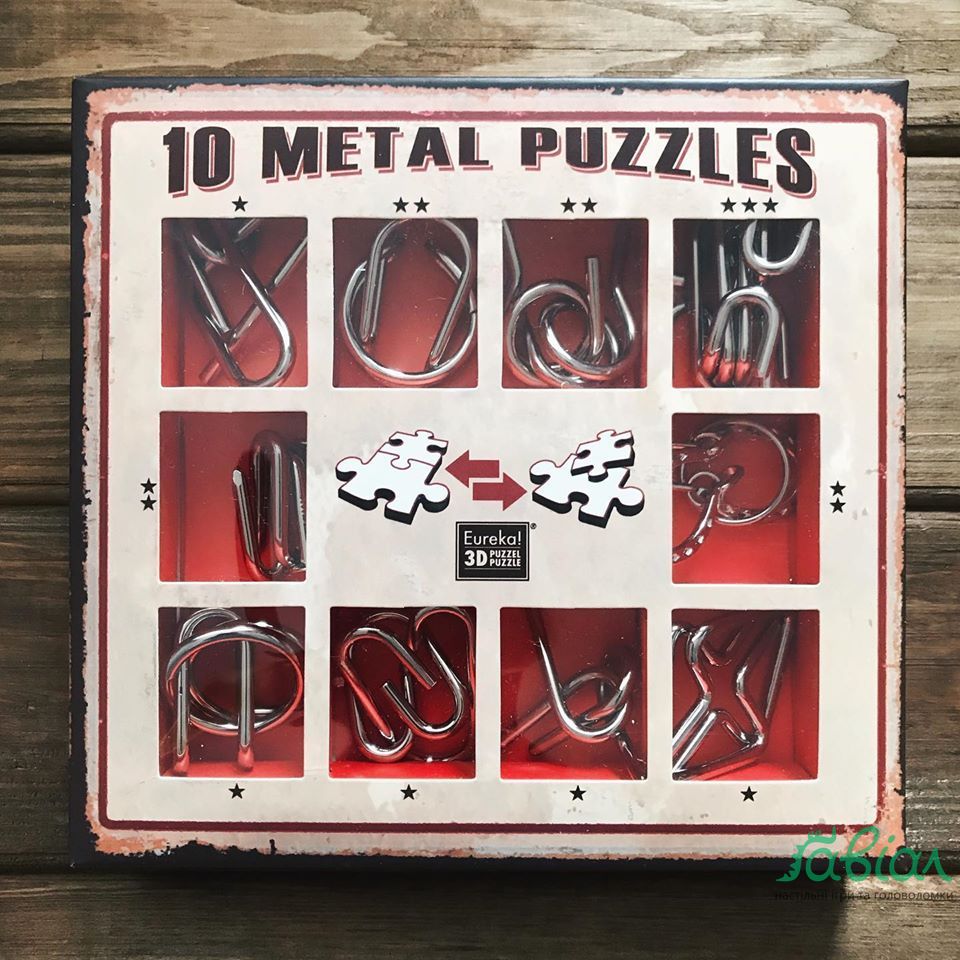 Набір головоломок 10 metal puzzles червоний