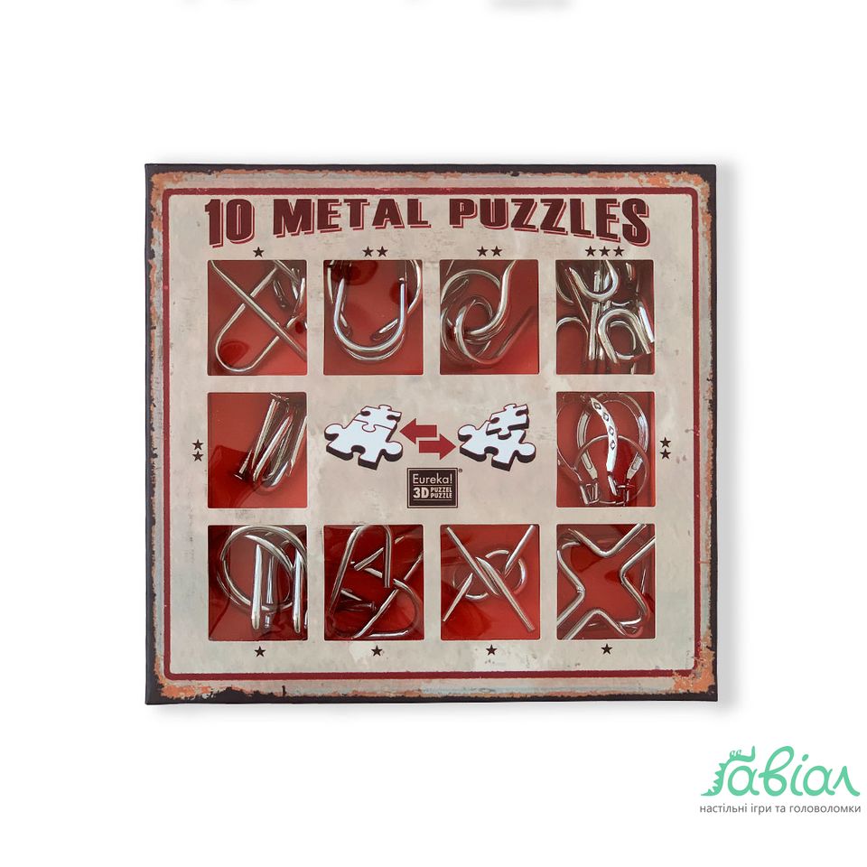 Набір головоломок 10 metal puzzles червоний