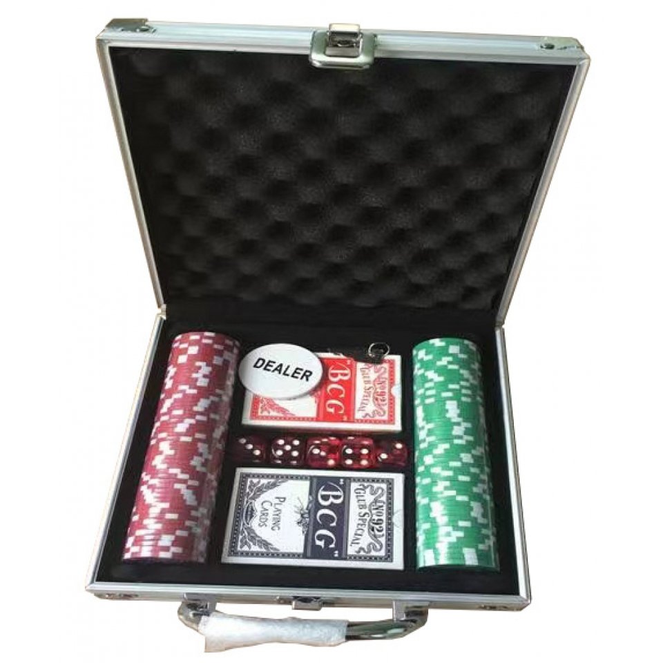 Покерний набір на 100 фішок х 11,5 гр. (алюмінієвий кейс)