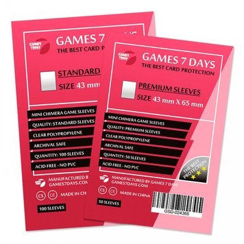 Протектори Games7Days (43 x 65 мм) Standard Quality (100 шт)