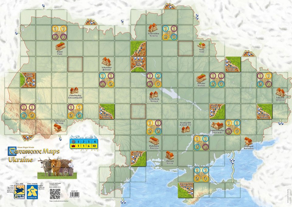Карта України до гри Каркасон (Carcassonne)