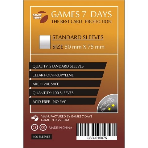 Протектори Games7Days (50 x 75 мм) Standart Quality (100 шт)