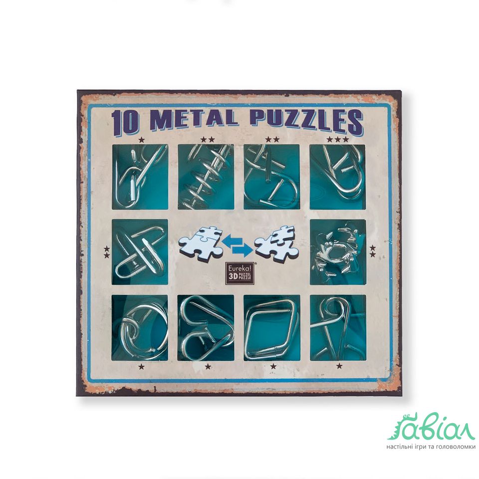 Набір головоломок 10 metal puzzles синій