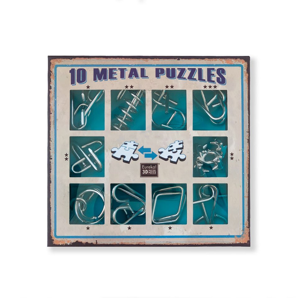 Набір головоломок 10 metal puzzles синій