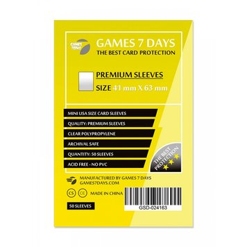 Протектори Games7Days (41 x 63 мм) Premium Quality (50 шт)